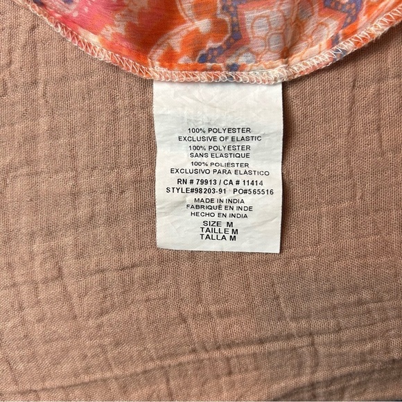 Jessica Simpson Maternity Paisley Ruffle Bell Sleeve Sheer Blouse, size M - Picture 6 of 10